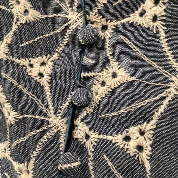 POL Ruffled Embroider boho Tunic Top   S - Picture 9 of 10